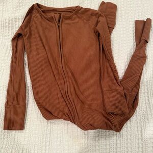 Little Sleepies Ribbed Tan Bodysuit